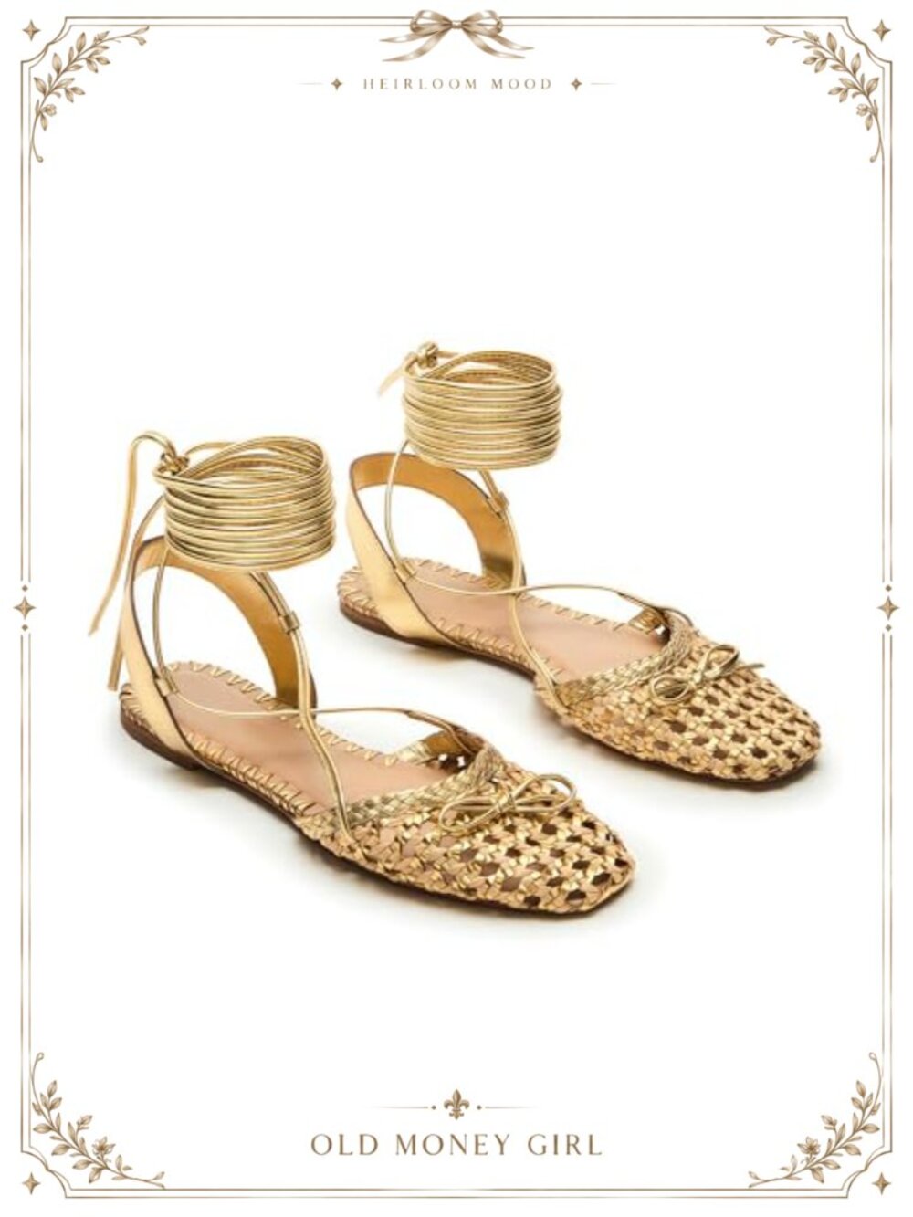 Woven Ballet Flats Women Lace Up Closed Square Toe Summer Flats